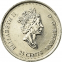 25 Cents 1999, KM# 348, Canada, Elizabeth II, Third Millennium, July, A Nation of People