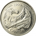 25 Cents 1999, KM# 351, Canada, Elizabeth II, Third Millennium, October, A Tribute to First Nations