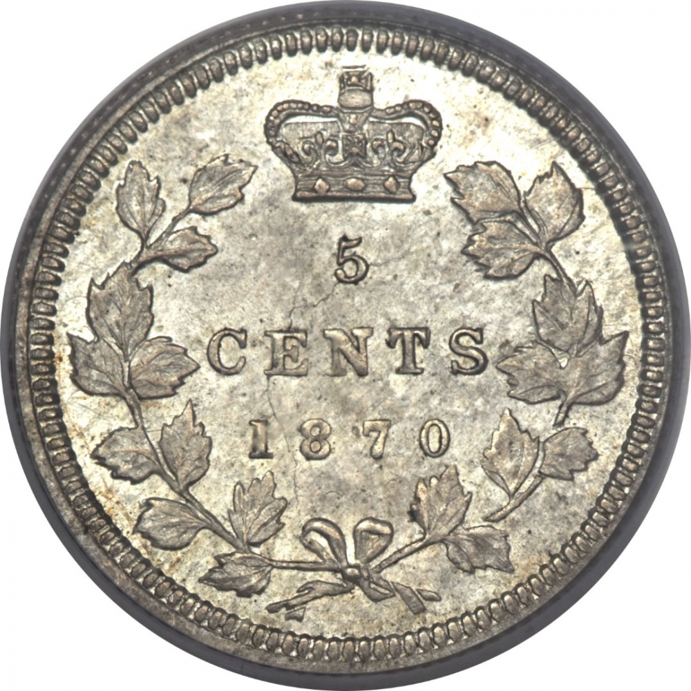 5 Cents 1858-1901, KM# 2, Canada, Victoria, 21 leaves