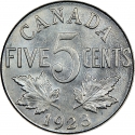 5 Cents 1922-1936, KM# 29, Canada, George V