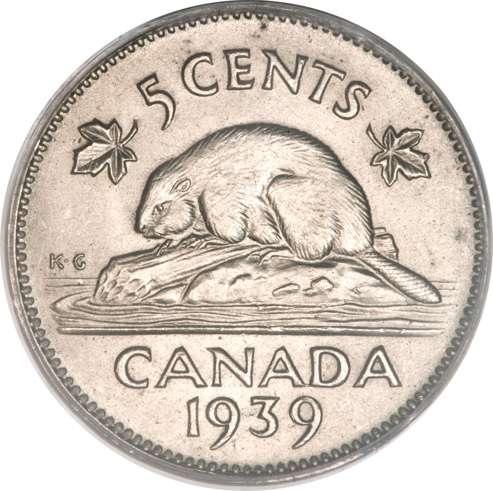 5 Cents 1937-1942, KM# 33, Canada, George VI