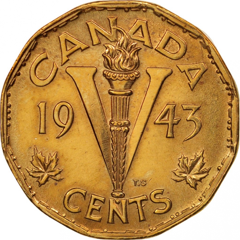 5 Cents 1943-1944, KM# 40, Canada, George VI, Supporting the War Effort