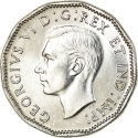 5 Cents 1944-1945, KM# 40a, Canada, George VI, Supporting the War Effort
