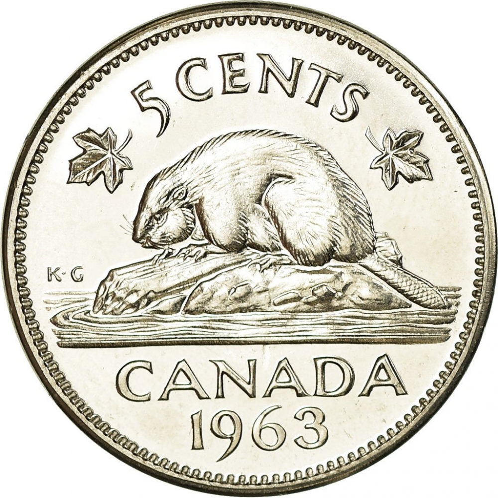 5 Cents 1963-1964, KM# 57, Canada, Elizabeth II