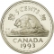 5 Cents 1990-2001, KM# 182, Canada, Elizabeth II, 1993-2001: Rim beads