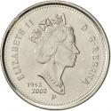 5 Cents 2002, KM# 446, Canada, Elizabeth II, 50th Anniversary of the Accession of Elizabeth II to the Throne, Golden Jubilee