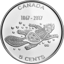 5 Cents 2017, KM# 2291a, Canada, Elizabeth II, 150th Anniversary of the Canadian Confederation, Living Traditions