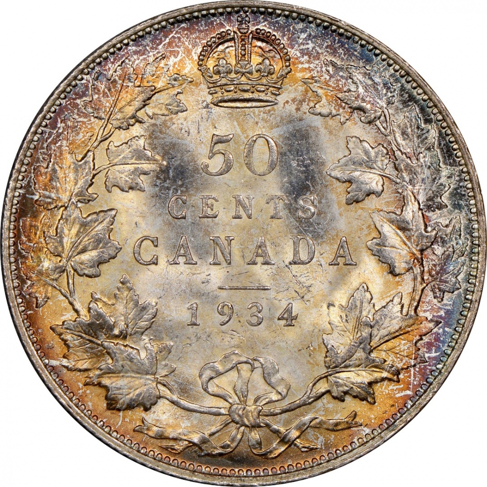 50 Cents 1920-1936, KM# 25a, Canada, George V
