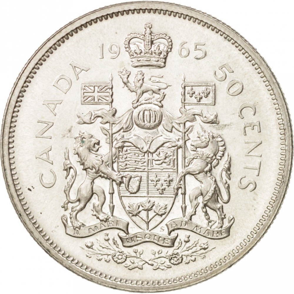 50 Cents 1965-1966, KM# 63, Canada, Elizabeth II