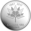 50 Cents 2017, KM# 2303a, Canada, Elizabeth II, 150th Anniversary of the Canadian Confederation, Canada 150 Logo