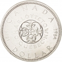 1 Dollar 1964, KM# 58, Canada, Elizabeth II, 100th Anniversary of Charlottetown & Quebec Conferences