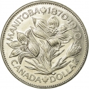 1 Dollar 1970, KM# 78, Canada, Elizabeth II, 100th Anniversary of the Accession of Manitoba