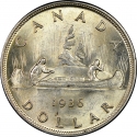 1 Dollar 1936, KM# 31, Canada, George V