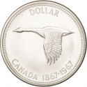 1 Dollar 1967, KM# 70, Canada, Elizabeth II, 100th Anniversary of the Canadian Confederation