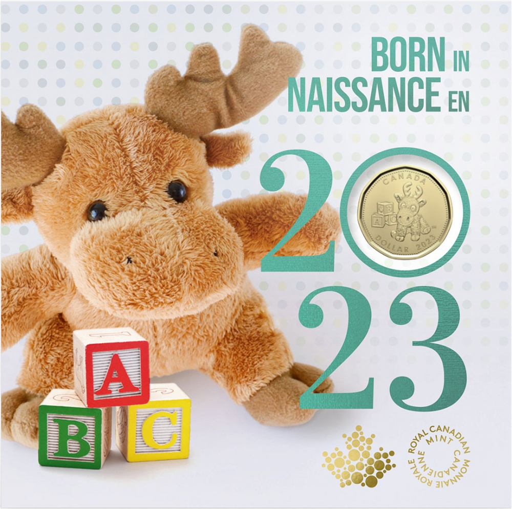 1 Dollar 2023, RCM# 205712, Canada, Charles III, Baby, Baby 5 coin gift card set