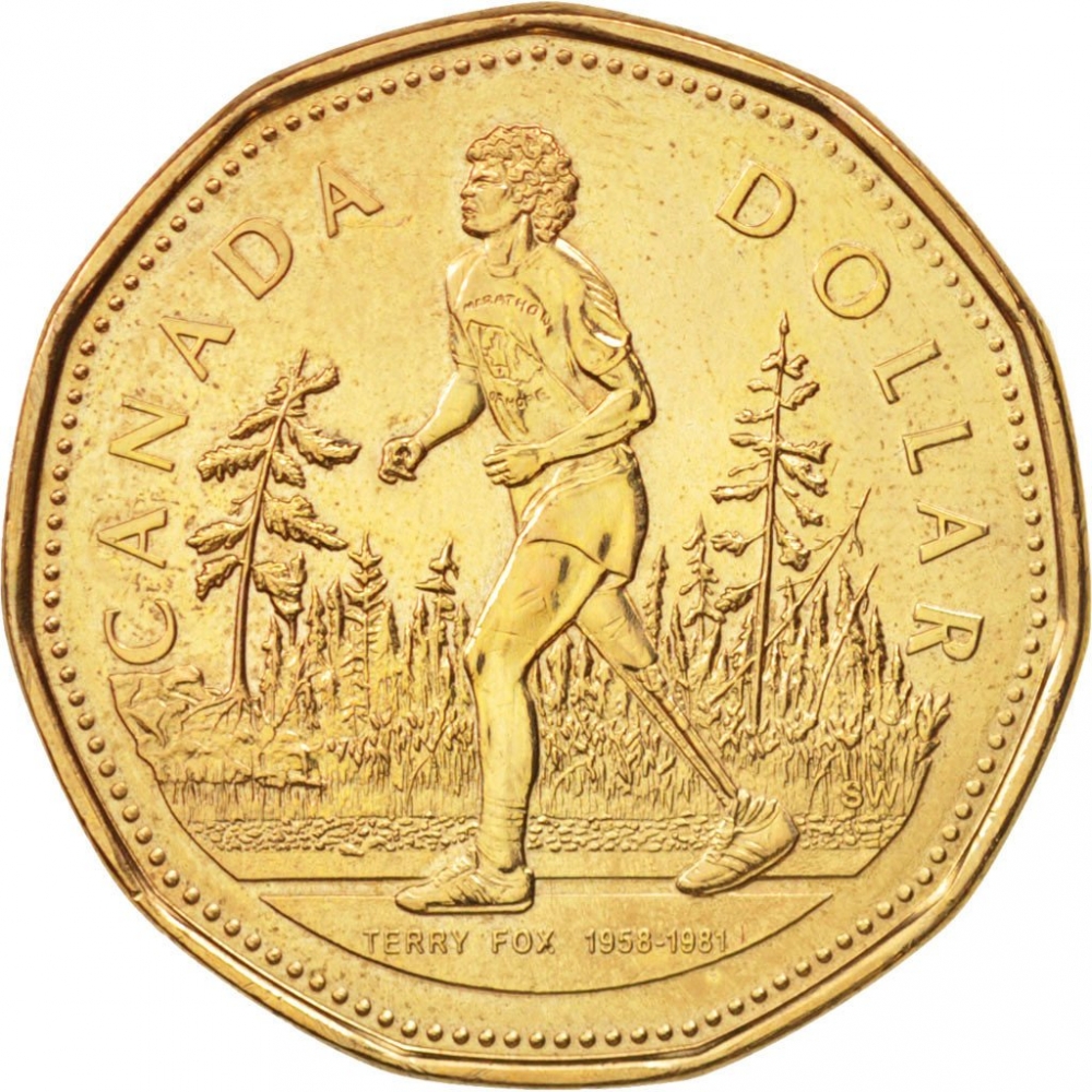 1 Dollar 2005, KM# 552, Canada, Elizabeth II, 25th Anniversary of Terry Fox's Marathon of Hope