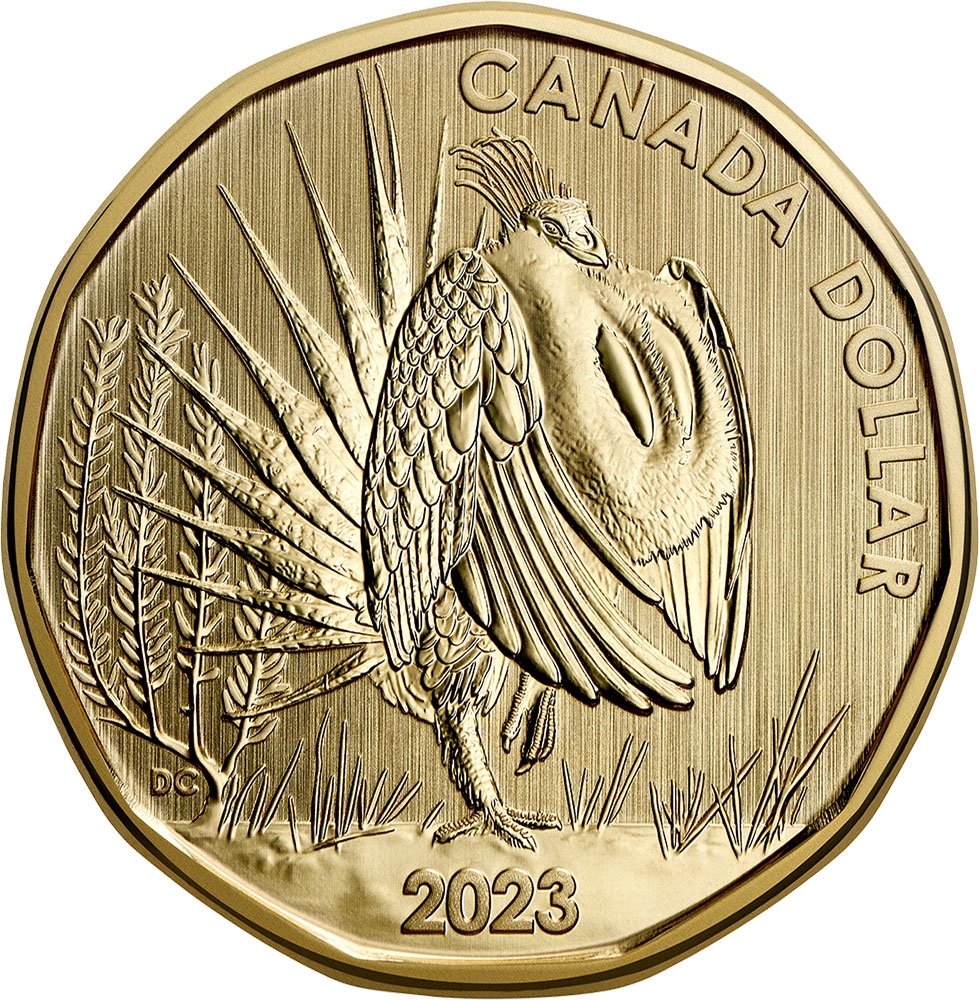 1 Dollar 2023, RCM# 206339, Canada, Charles III, Endangered Species, Greater Sage-Grouse