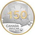 1 Dollar 2017, Canada, Elizabeth II, 150th Anniversary of the Canadian Confederation, Our Home and Native Land