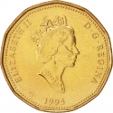 1 Dollar 1995, KM# 258, Canada, Elizabeth II, Peacekeeping Monument