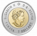 2 Dollars 2020, Canada, Elizabeth II, 75th Anniversary of WWII Victory