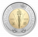2 Dollars 2020, Canada, Elizabeth II, 75th Anniversary of WWII Victory