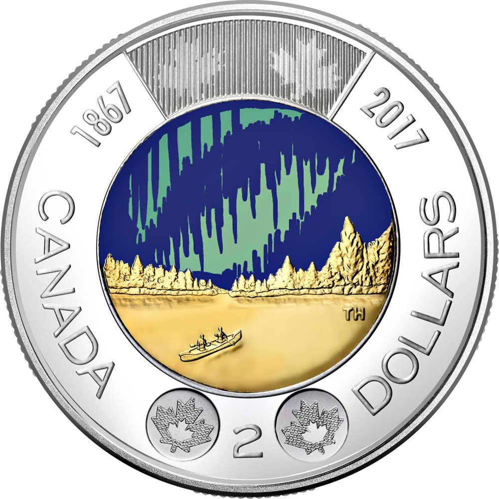 RCM 2017 $2 150th of Canada Glow in the Dark BU Original Sealed One Coin 