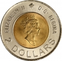 2 Dollars 2000, KM# 399, Canada, Elizabeth II, Third Millennium, Knowledge