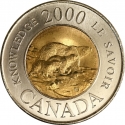 2 Dollars 2000, KM# 399, Canada, Elizabeth II, Third Millennium, Knowledge