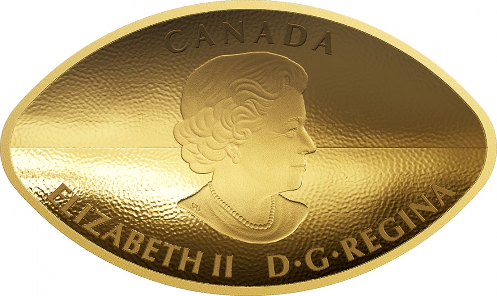 200 Dollars 2017, Canada, Elizabeth II, Football-Shaped and Curved Coin