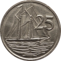 25 Cents 1987-1990, KM# 90, Cayman Islands, Elizabeth II