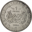 1 Franc 2006, KM# 16, Central African States