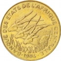 10 Francs 1974-2003, KM# 9, Central African States