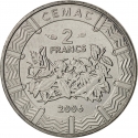 2 Francs 2006, KM# 17, Central African States
