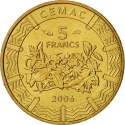 5 Francs 2006, KM# 18, Central African States