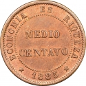 1/2 Centavo 1883-1894, KM# 148a, Chile