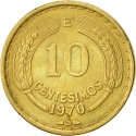 10 Centesimos 1960-1970, KM# 191, Chile