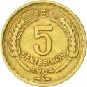 5 Centesimos 1960-1970, KM# 190, Chile