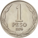 1 Peso 1976-1977, KM# 208, Chile
