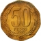 50 Pesos 1981-2019, KM# 219, Chile, Wide date (KM# 219.1)