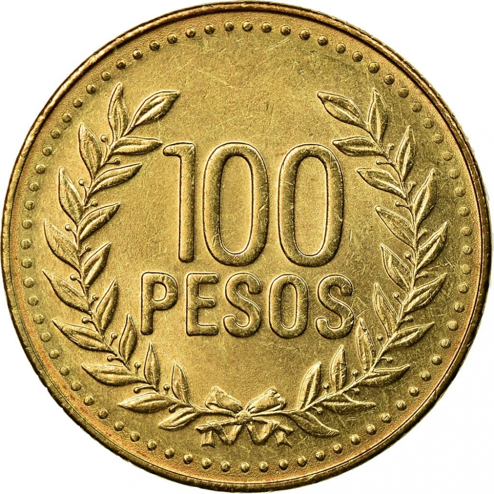 100 Pesos 1992-2012, KM# 285, Colombia