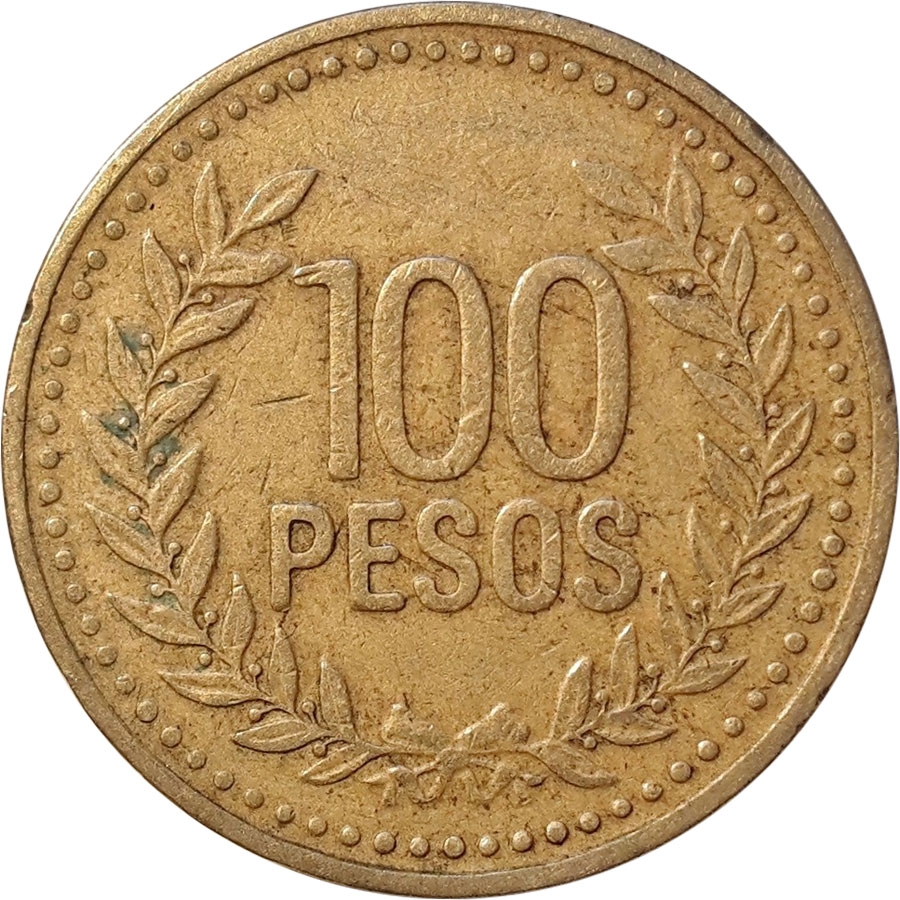 100 Pesos Colombia 1992-2012, KM# 285 | CoinBrothers Catalog