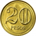 20 Pesos 2004-2008, KM# 294, Colombia