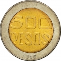 500 Pesos 1993-2012, KM# 286, Colombia