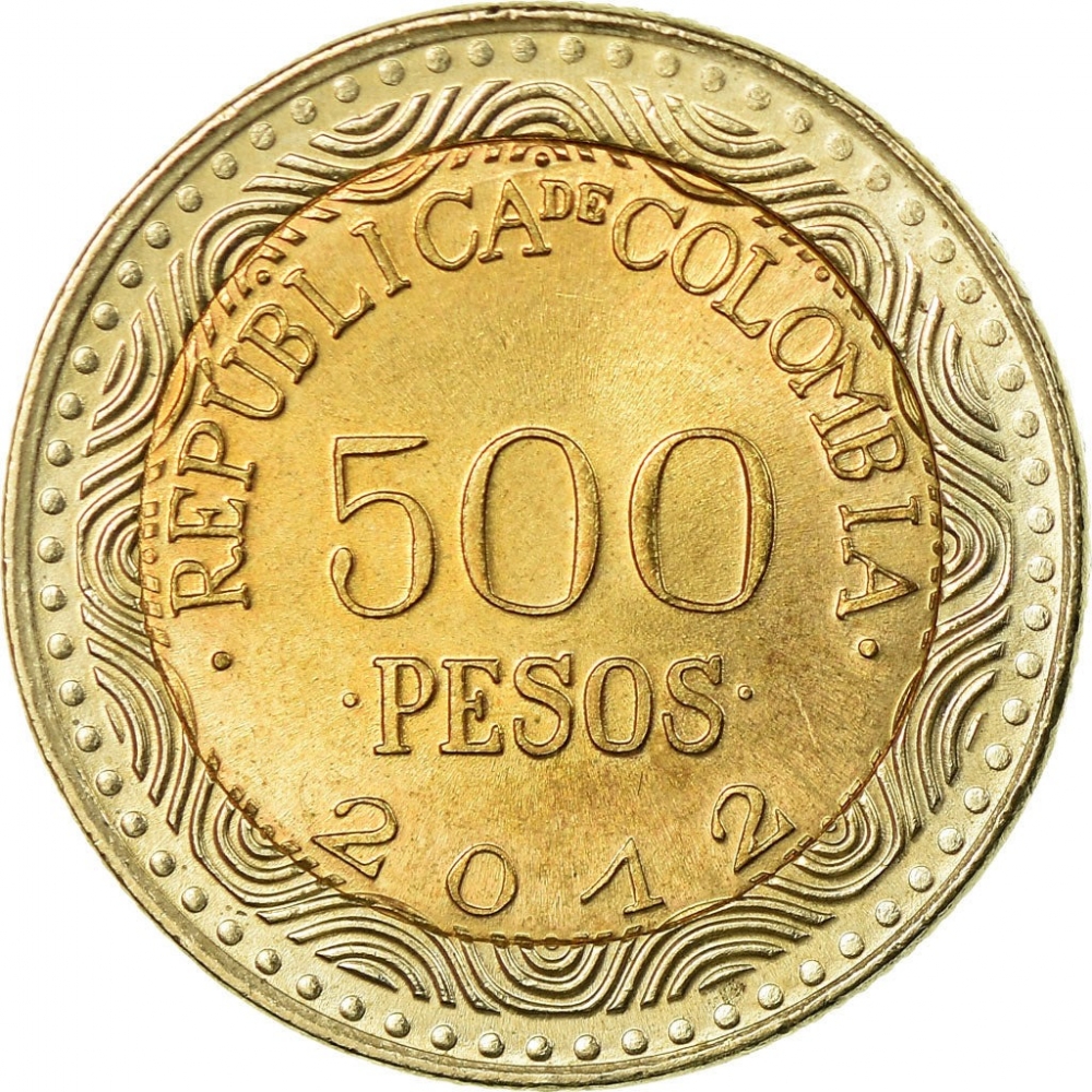500 Pesos Colombia 2012-2023, KM# 298