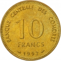 10 Francs 1992, KM# 17, Comoros