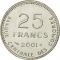 25 Francs 2001, KM# 14a, Comoros, Food and Agriculture Organization (FAO), Increase Food Production