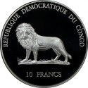 10 Francs 2000, KM# 25, Congo, Democratic Republic, Panama Canal