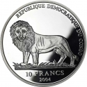 10 Francs 2004, Congo, Democratic Republic, 2006 Football (Soccer) World Cup in Germany