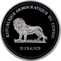 10 Francs 2005, KM# 180a, Congo, Democratic Republic, Wildlife Protection, African Moony