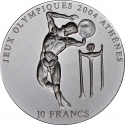 10 Francs 2002, KM# 91, Congo, Democratic Republic, Athens 2004 Summer Olympics, Discus Throw